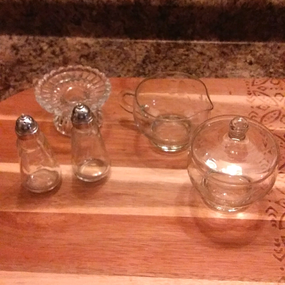 Vintage salt/pepper and sugar/cream